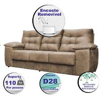 Luxemburgo 3 lugares 2,02m Tecido suede Castor - 3