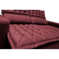 Conjunto de Sofá 3 e 2 Lugares Retrátil e Reclinável Cama inBox Slim 2,00x1,50m Velusoft Vinho - 2