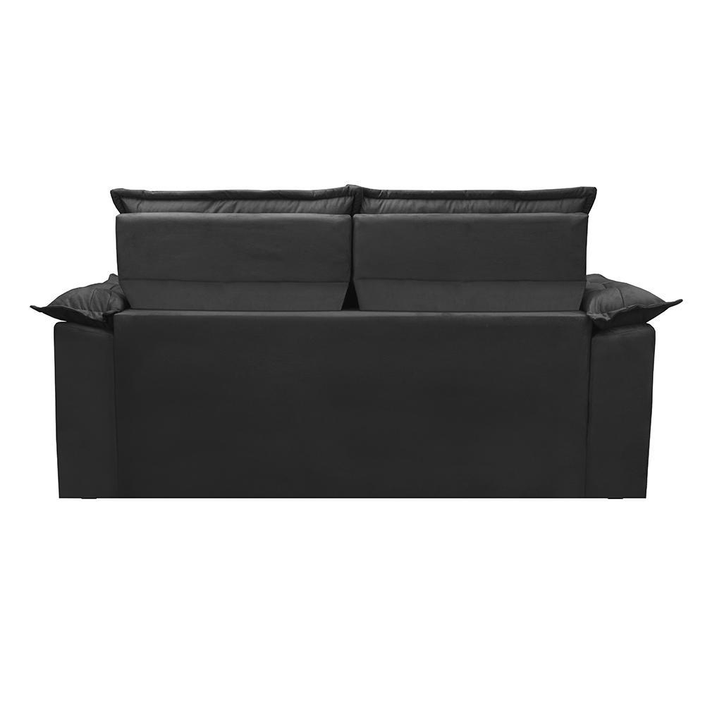 Sofá Retrátil e Reclinável Cama inBox Compact 1,50m Tecido Suede Velusoft Preto - 6