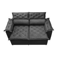 Sofá Retrátil e Reclinável Cama inBox Compact 1,50m Tecido Suede Velusoft Preto - 5