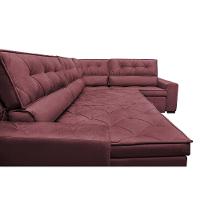 Sofa de Canto Retrátil e Reclinável com Molas Cama inBox Austin 3,65X2,54 ou 2,54X3,65 Suede Velusoft Vinho