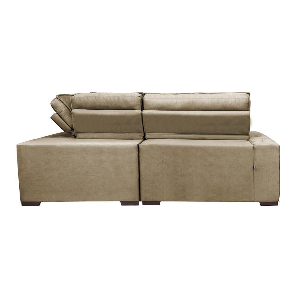 Sofa de Canto Retrátil e Reclinável com Molas Cama inBox Austin 2,50m x 2,50m Suede Velusoft Castor - 6