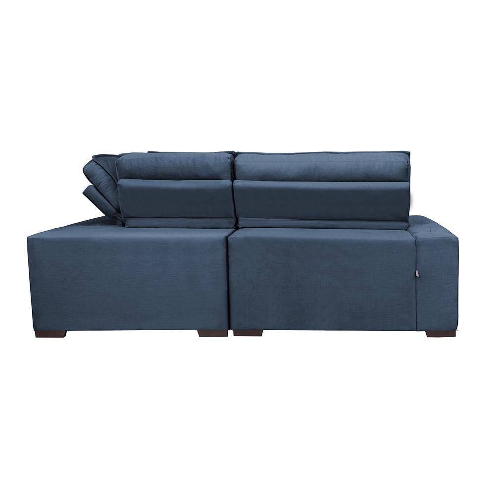 Sofa de Canto Retrátil e Reclinável com Molas Cama inBox Austin 2,50m x 2,50m Suede Velusoft Azul - 6