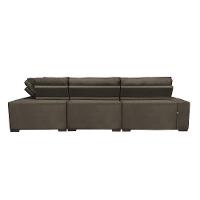 Sofa de Canto Retrátil e Reclinável com Molas Cama inBox Austin 3,45X2,44 ou 2,44X3,45 Suede Velusoft Café - 6