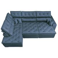 Sofa de Canto Retrátil e Reclinável com Molas Cama inBox Platinum Esquerdo 3,00x2,36 Suede Azul - 6