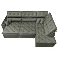 Sofa de Canto Retrátil e Reclinável com Molas Cama inBox Platinum 3,00x2,36 Tecido Suede Cinza - 6