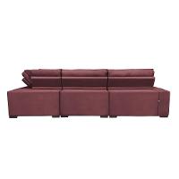 Sofa de Canto Retrátil e Reclinável com Molas Cama inBox Austin 3,45X2,44 ou 2,44X3,45 Suede Velusoft Vinho - 6