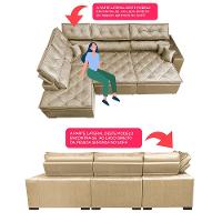 Sofa de Canto Retrátil e Reclinável com Molas Cama inBox Platinum Esquerdo 3,40x2,36 Suede Bege - 3