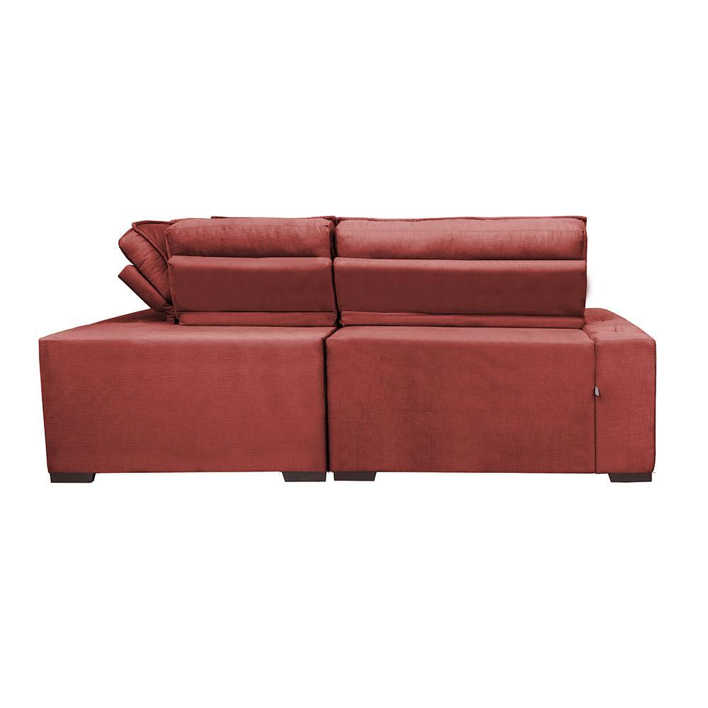 Sofa de Canto Retrátil e Reclinável com Molas Cama inBox Austin 2,70m x 2,70m Suede Velusoft Vermelho - 6