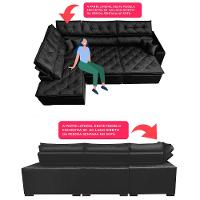 Sofa de Canto Retrátil e Reclinável com Molas Cama inBox Platinum Esquerdo 3,00x2,36 Suede Preto - 3