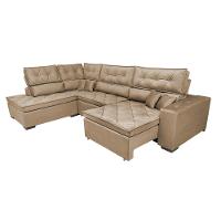 Sofa de Canto Retrátil e Reclinável com Molas Cama inBox Platinum Esquerdo 3,00x2,36 Suede Castor - 8