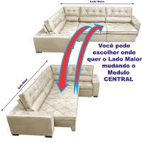 Sofa de Canto Retrátil e Reclinável com Molas Cama inBox Austin 3,85X2,64 ou 2,64X3,85 Suede Velusoft Bege - 5