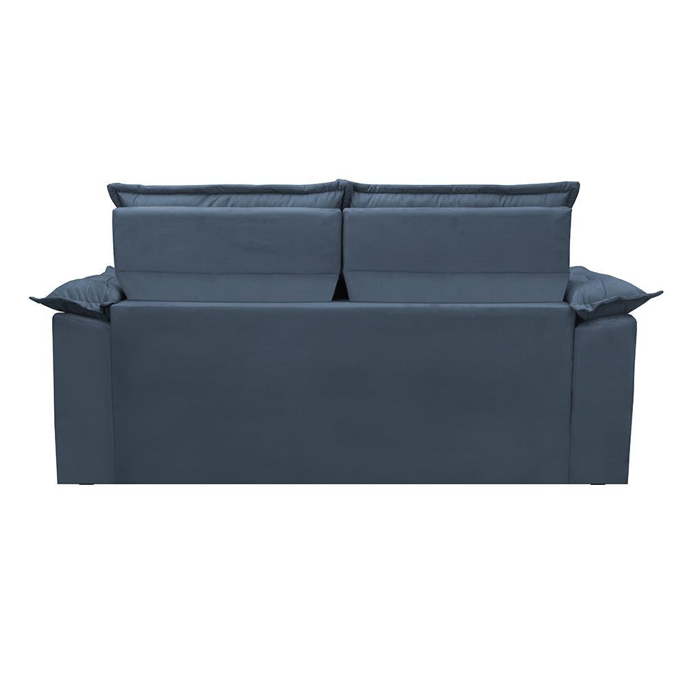 Sofá Retrátil e Reclinável Cama inBox Compact 1,50m Tecido Suede Velusoft Azul - 6