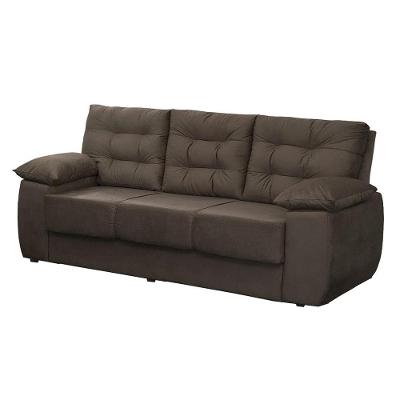 Sofá Luxemburgo 3 Lugares Tecido Suede Café - Moveis Marfim
