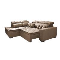 Sofá de Canto 2,60x2,36m Retrátil e Reclinável com Molas Cama inBox Platinum Esquerdo Suede Castor - 7