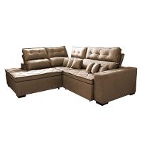 Sofá de Canto 2,60x2,36m Retrátil e Reclinável com Molas Cama inBox Platinum Esquerdo Suede Castor - 8