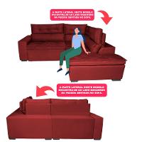 Sofá de Canto 2,60x2,36m Retrátil e Reclinável com Molas Cama inBox Platinum Direito Suede Vermelho
