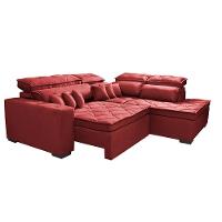 Sofá de Canto 2,60x2,36m Retrátil e Reclinável com Molas Cama inBox Platinum Direito Suede Vermelho - 7