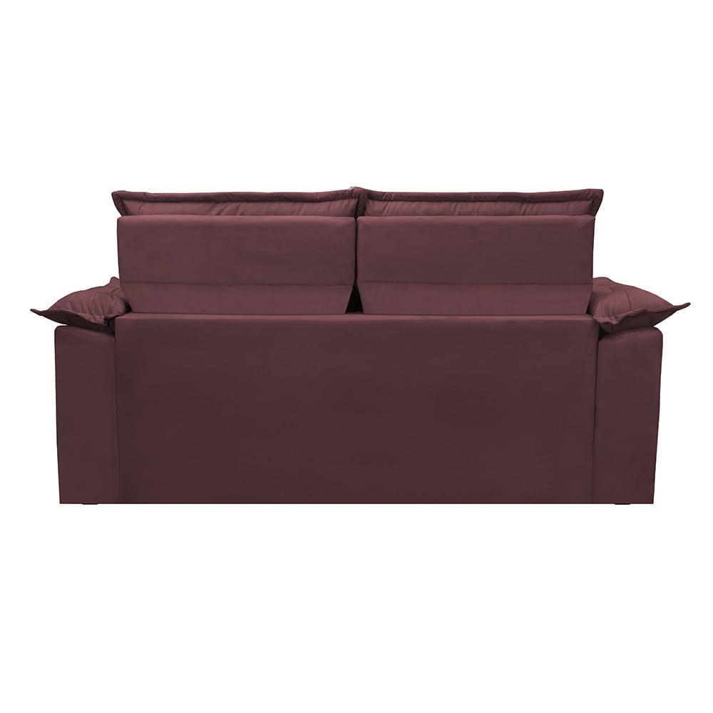 Sofá Retrátil e Reclinável Cama inBox Compact 1,50m Tecido Suede Velusoft Vinho - 6