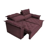 Sofá Retrátil e Reclinável Cama inBox Compact 1,50m Tecido Suede Velusoft Vinho - 7