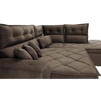 Sofá de Canto 2,60x2,36m Retrátil e Reclinável com Molas Cama inBox Platinum Direito Suede Café - 5