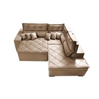 Sofá de Canto 2,60x2,36m Retrátil e Reclinável com Molas Cama inBox Platinum Direito Suede Bege - 6