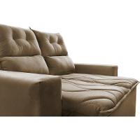 Sofá Retrátil e Reclinável 1,50m Cama inBox Smal com bordado pantográfico Suede Castor