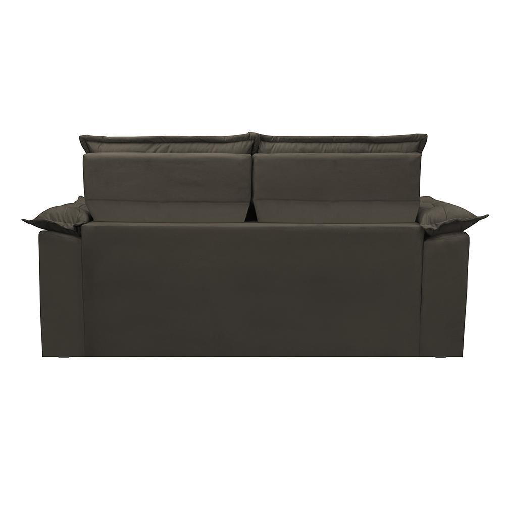 Sofá Retrátil e Reclinável Cama inBox Compact 1,50m Tecido Suede Velusoft Café - 6