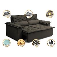 Sofá Retrátil e Reclinável Cama inBox Compact 1,50m Tecido Suede Velusoft Café - 3