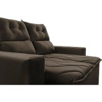 Sofá Retrátil e Reclinável 1,50m Cama inBox Smal com bordado pantográfico Suede Café