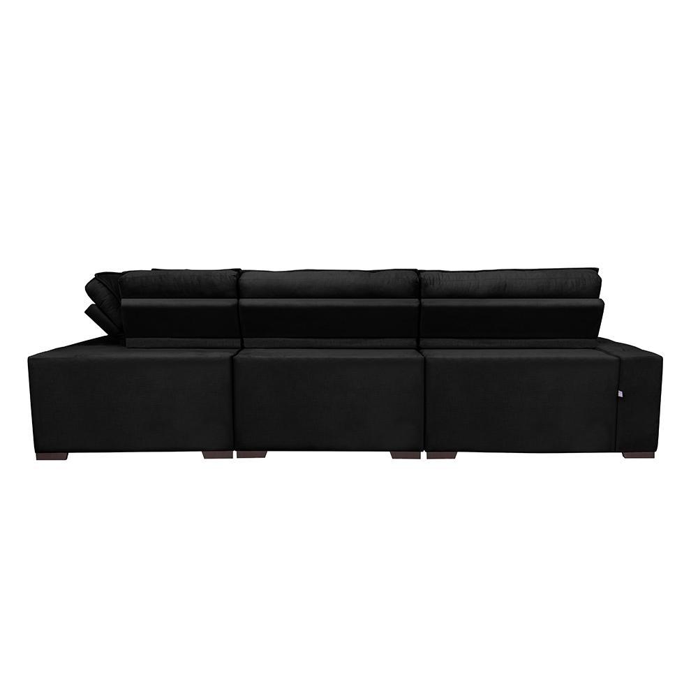 Sofá Canto Austin 3,85x2,64 Preto Cama inBox - 6