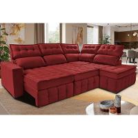 Sofá de Canto Direito 2,65x2,30m Retrátil e Reclinável com Molas Ensacadas Cama inBox Nobre Vermelho - 2