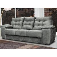 Sofá Luxemburgo 3 Lugares 2,02m Tecido Suede Cinza - 1