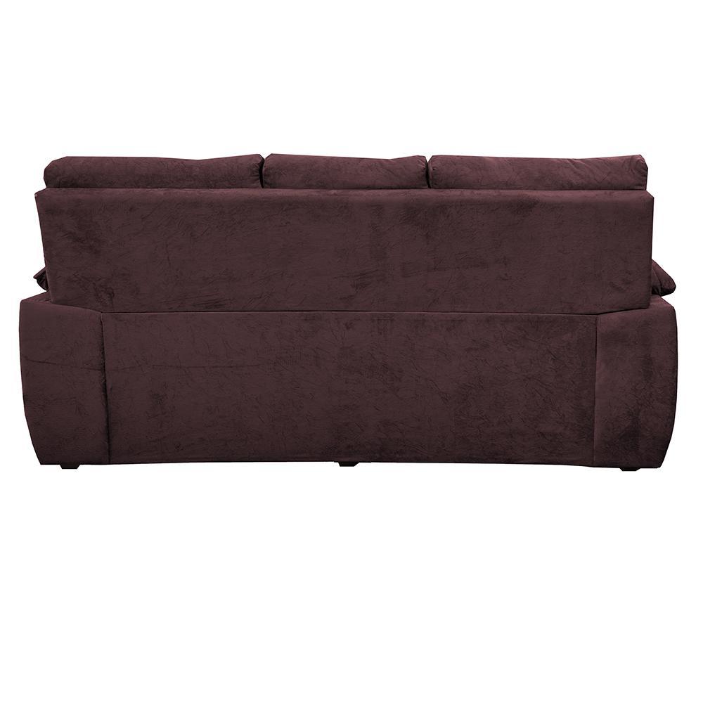 Sofá Luxemburgo 3 Lugares 2,02m Tecido Suede Vinho - 5