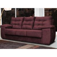 Sofá Luxemburgo 3 Lugares 2,02m Tecido Suede Vinho - 1