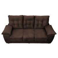 Sofá Luxemburgo 3 Lugares 2,02m Tecido Suede Café - 5