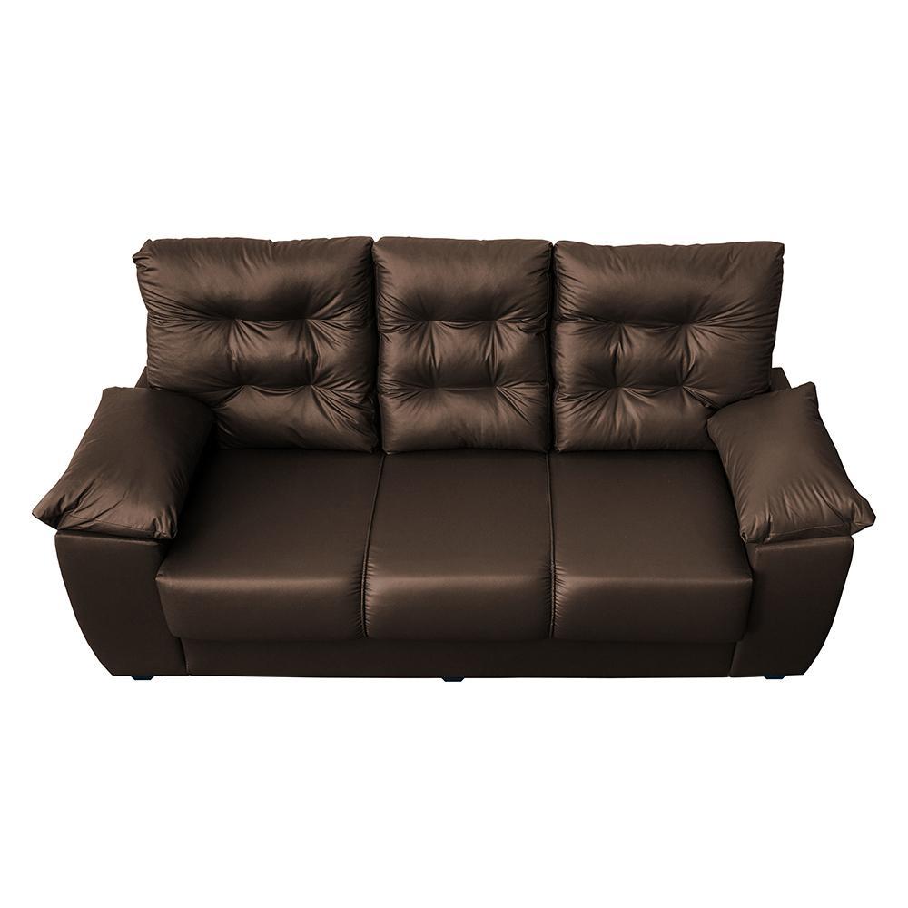 Sofá Luxemburgo 3 Lugares 2,02m Tecido Courino Marrom - 5