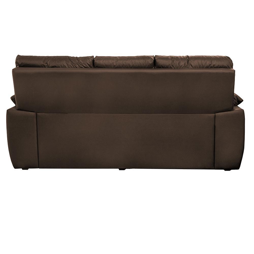 Sofá Luxemburgo 3 Lugares 2,02m Tecido Courino Marrom - 6