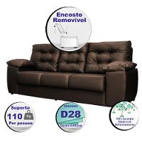 Sofá Luxemburgo 3 Lugares 2,02m Tecido Courino Marrom - 3