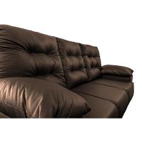 Sofá Luxemburgo 3 Lugares 2,02m Tecido Courino Marrom