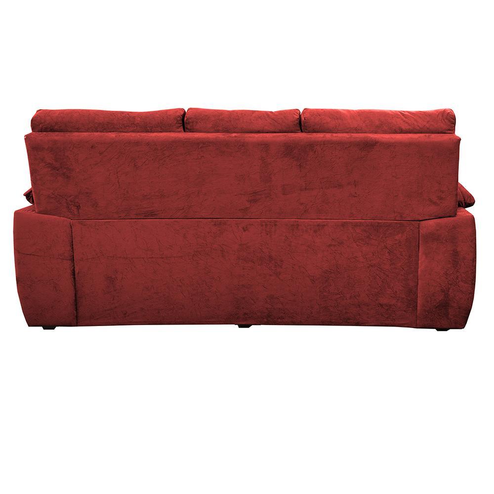 Sofá Luxemburgo 3 Lugares 2,02m Tecido Suede Vermelho - 6