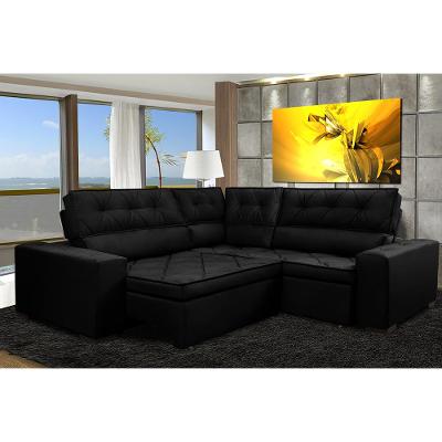 Sofá Canto Austin 2,40x2,40 Preto Cama inBox