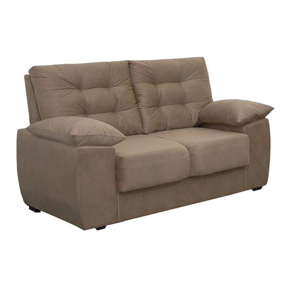 Sofá Luxemburgo 2 Lugares Tecido Suede Castor - Moveis Marfim - 3