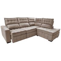 Sofá de Canto Direito 2,65x2,30m Retrátil e Reclinável com Molas Ensacadas Cama inBox Nobre Bege - 7