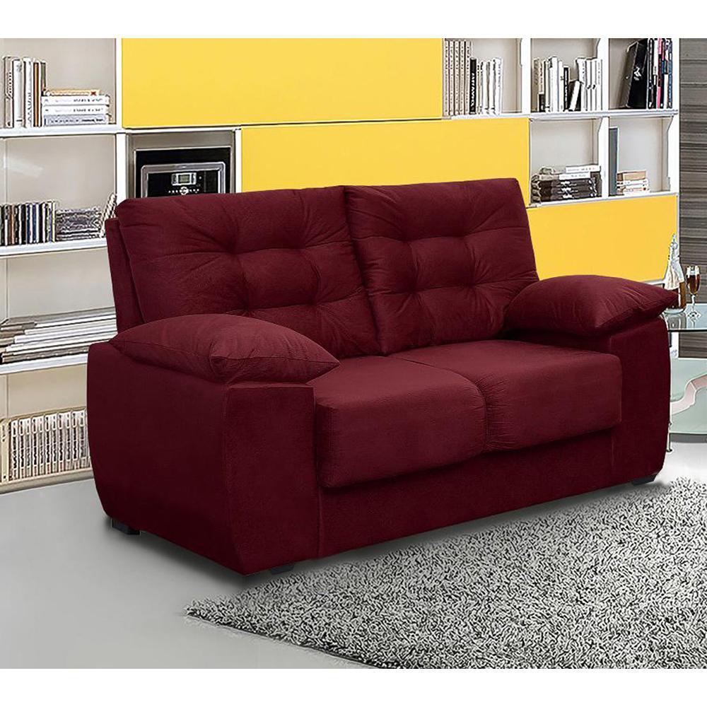 Sofá Luxemburgo 2 Lugares Tecido Suede Vinho - Moveis Marfim - 1