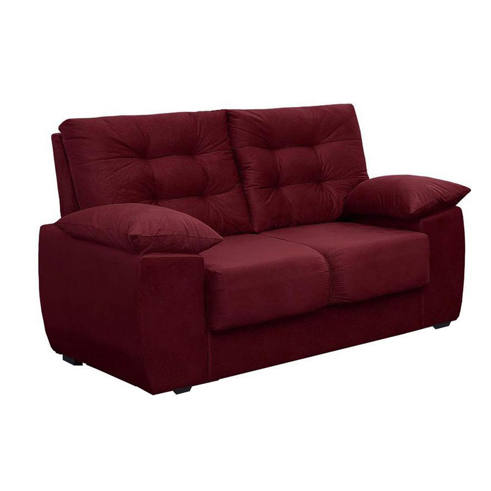 Sofá Luxemburgo 2 Lugares Tecido Suede Vinho - Moveis Marfim - 3
