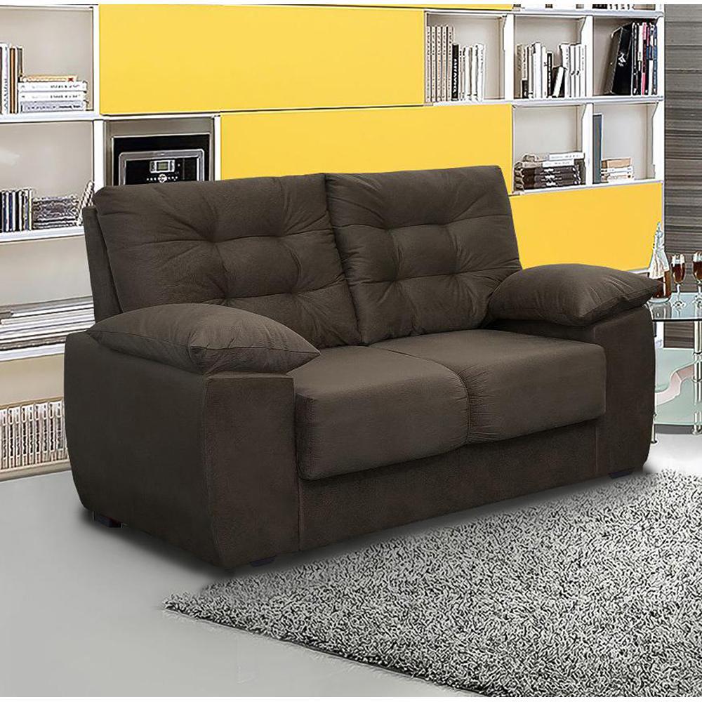 Sofá Luxemburgo 2 Lugares Tecido Suede Café - Moveis Marfim - 1