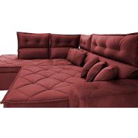 Sofá de Canto 2,60x2,36m Retrátil e Reclinável com Molas Cama inBox Platinum Esquerdo Suede Vinho - 5