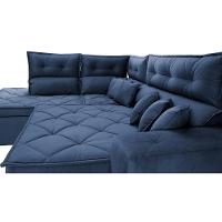 Sofá de Canto 2,60x2,36m Retrátil e Reclinável com Molas Cama inBox Platinum Esquerdo Suede Azul - 5
