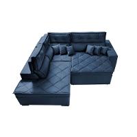 Sofá de Canto 2,60x2,36m Retrátil e Reclinável com Molas Cama inBox Platinum Esquerdo Suede Azul - 6